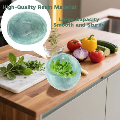 Pottery Herb Stripper Bowl,Handmade Imitation Ceramic Kitchen Tool with Tweezers Handmade Herbs Stripper Tool for Dishwasher and Microwave