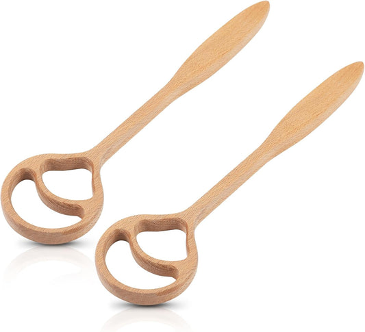 2 Pack 13 Inch Wooden Danish Dough Whisk 2 Hole Sourdough Bread Mixing Supplies Personalized Dutch Whisk for Pizza Pastry Cake Egg Batter Baking
