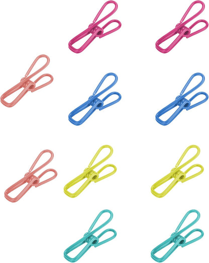 2in Chip Bag Clips 10 Pack Multipurpose Metal Clips | Multi Use, Sealing Clips, for Laundry, Hanging, Food Bags, Reusable Metal Bag Clips, for Household, Daily, Organization
