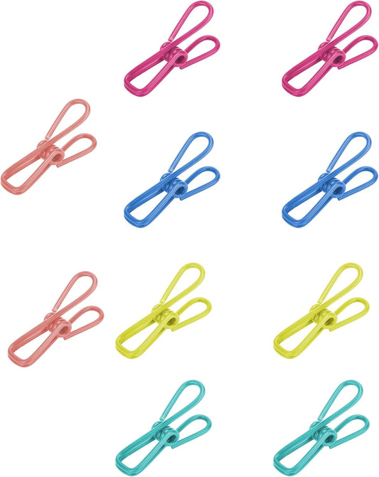 2in Chip Bag Clips 10 Pack Multipurpose Metal Clips | Multi Use, Sealing Clips, for Laundry, Hanging, Food Bags, Reusable Metal Bag Clips, for Household, Daily, Organization