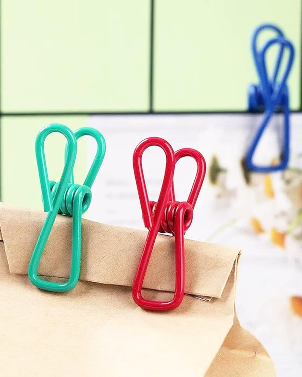2in Chip Bag Clips 10 Pack Multipurpose Metal Clips | Multi Use, Sealing Clips, for Laundry, Hanging, Food Bags, Reusable Metal Bag Clips, for Household, Daily, Organization