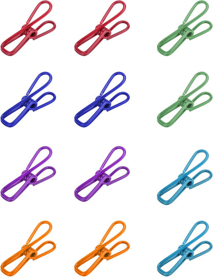2in Chip Bag Clips 10 Pack Multipurpose Metal Clips | Multi Use, Sealing Clips, for Laundry, Hanging, Food Bags, Reusable Metal Bag Clips, for Household, Daily, Organization