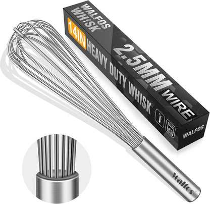 Whisk, Silicone Whisk Heat Resistant (480°F) Kitchen Whisks Set of 4- Professional Whisks For Cooking Non Scratch, Balloon Egg Whisk Perfect for Frothing, Blending, Beating