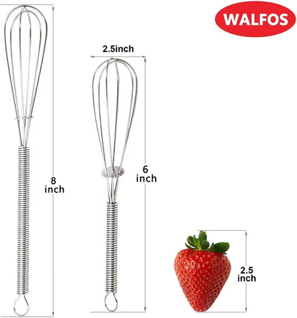 Whisk, Silicone Whisk Heat Resistant (480°F) Kitchen Whisks Set of 4- Professional Whisks For Cooking Non Scratch, Balloon Egg Whisk Perfect for Frothing, Blending, Beating
