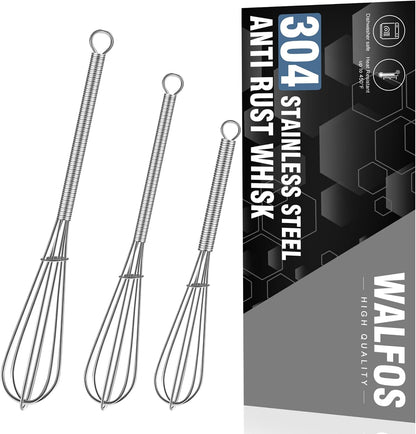 Whisk, Silicone Whisk Heat Resistant (480°F) Kitchen Whisks Set of 4- Professional Whisks For Cooking Non Scratch, Balloon Egg Whisk Perfect for Frothing, Blending, Beating
