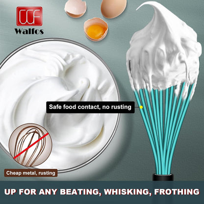 Whisk, Silicone Whisk Heat Resistant (480°F) Kitchen Whisks Set of 4- Professional Whisks For Cooking Non Scratch, Balloon Egg Whisk Perfect for Frothing, Blending, Beating