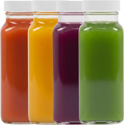 16 oz Glass Milk Bottle with Lid - Glass Jars with Airtight Lid used for Milk Container, Yogurt, Smoothies, Juice, Kefir, & Water -2 Pack 16 oz Glass Bottles with Lids