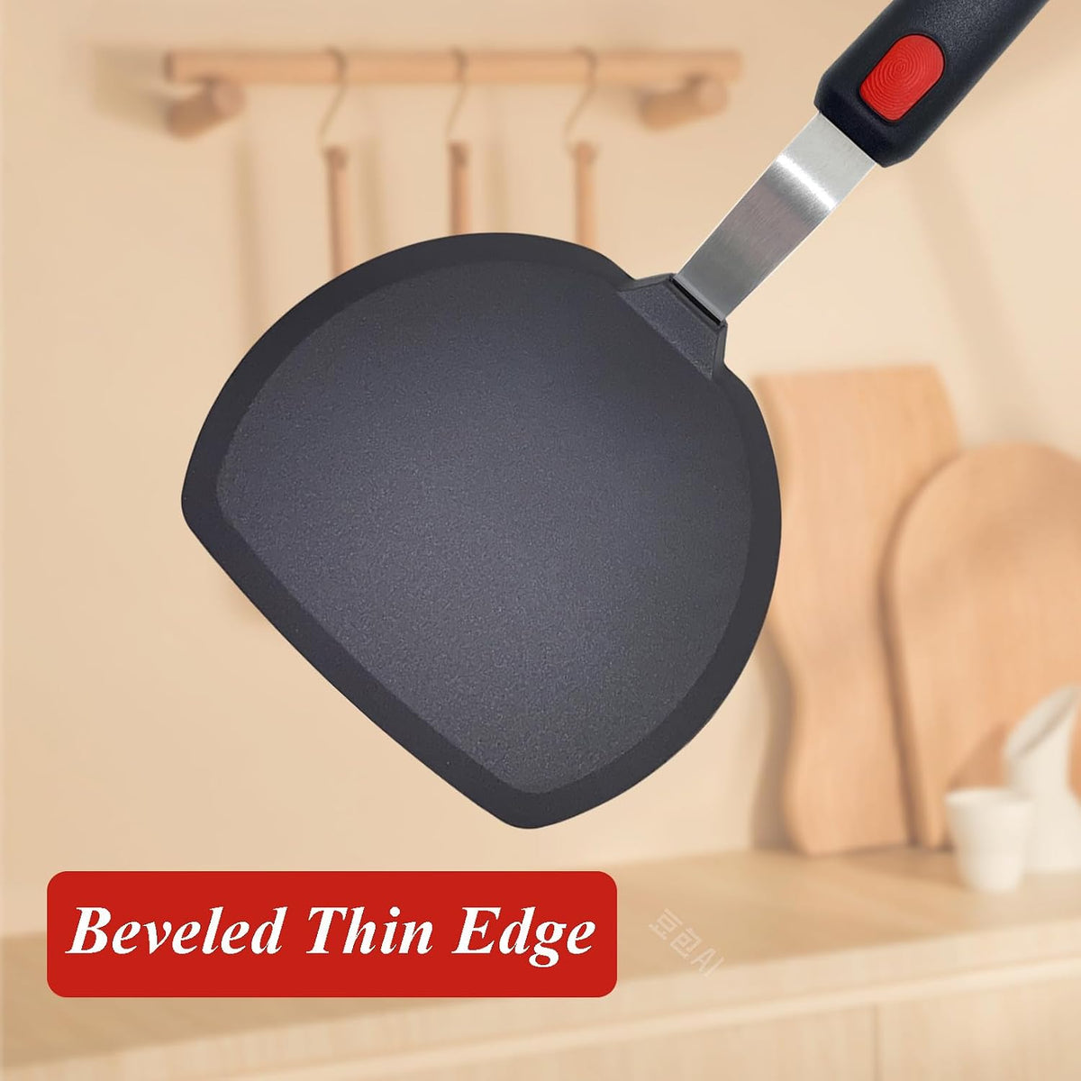 Silicone Spatula Turner Set of 2, Heat Resistant Pancake Spatulas for Nonstick Cookware Pan, Wide Slotted Cooking Spatula for Omelette Egg Fish, Thin Flexible for Kitchen Use, Dishwasher Safe
