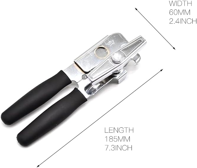 2 Pack Commercial Grade Heavy Duty Manual Can Opener with Easy Crank Oversized Turning Knob, Super Thick 20GA 2.0mm Steel with Chrome Plate Finish, Fit All Size Large Cans