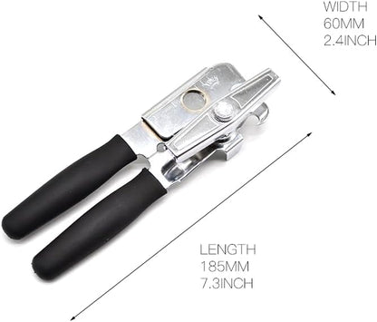 2 Pack Commercial Grade Heavy Duty Manual Can Opener with Easy Crank Oversized Turning Knob, Super Thick 20GA 2.0mm Steel with Chrome Plate Finish, Fit All Size Large Cans