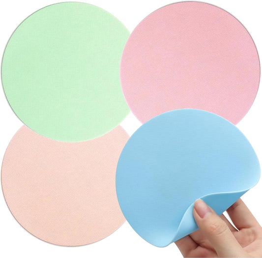 Rubber Jar Opener Gripper Pad Set Gadgets 4pcs Round Multi Function Can Silicone Easy Opening Bottle Lid Heat Insulated Non Slip for Seniors Arthritis Weak Hands Kitchen Coasters Tool