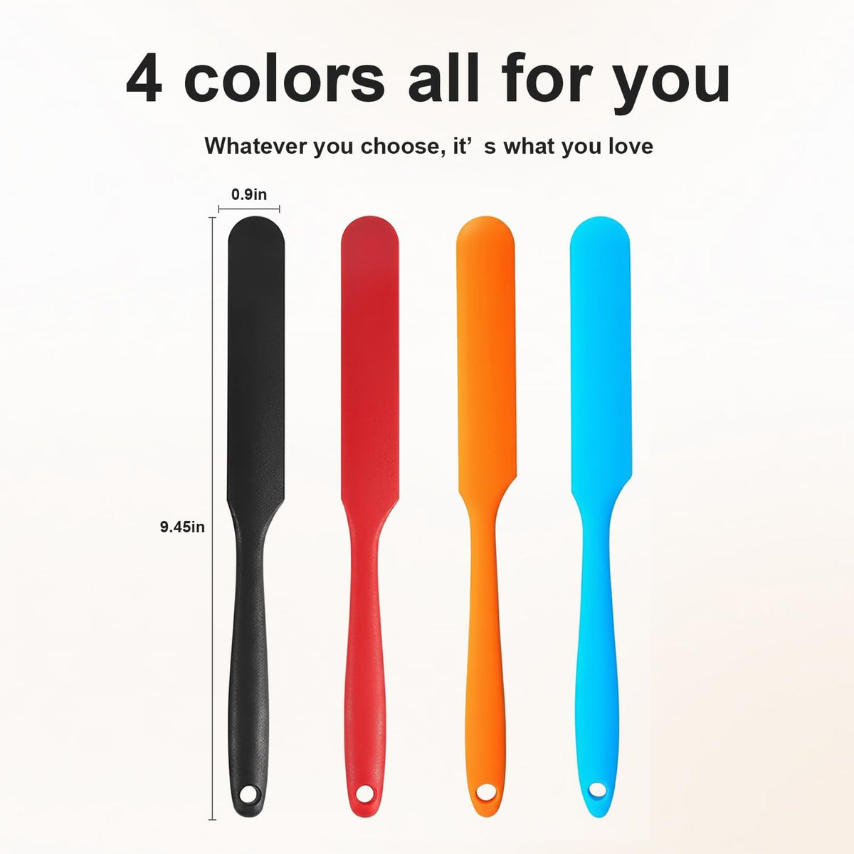Silicone Jar Spatula Set, Long Handle Heat Resistant Skinny Spatulas for Jars & Bottles, Non-Stick Flexible Scrapers for Baking, Mixing, Jam, Cake Cream & Butter Spreading(6 colors）