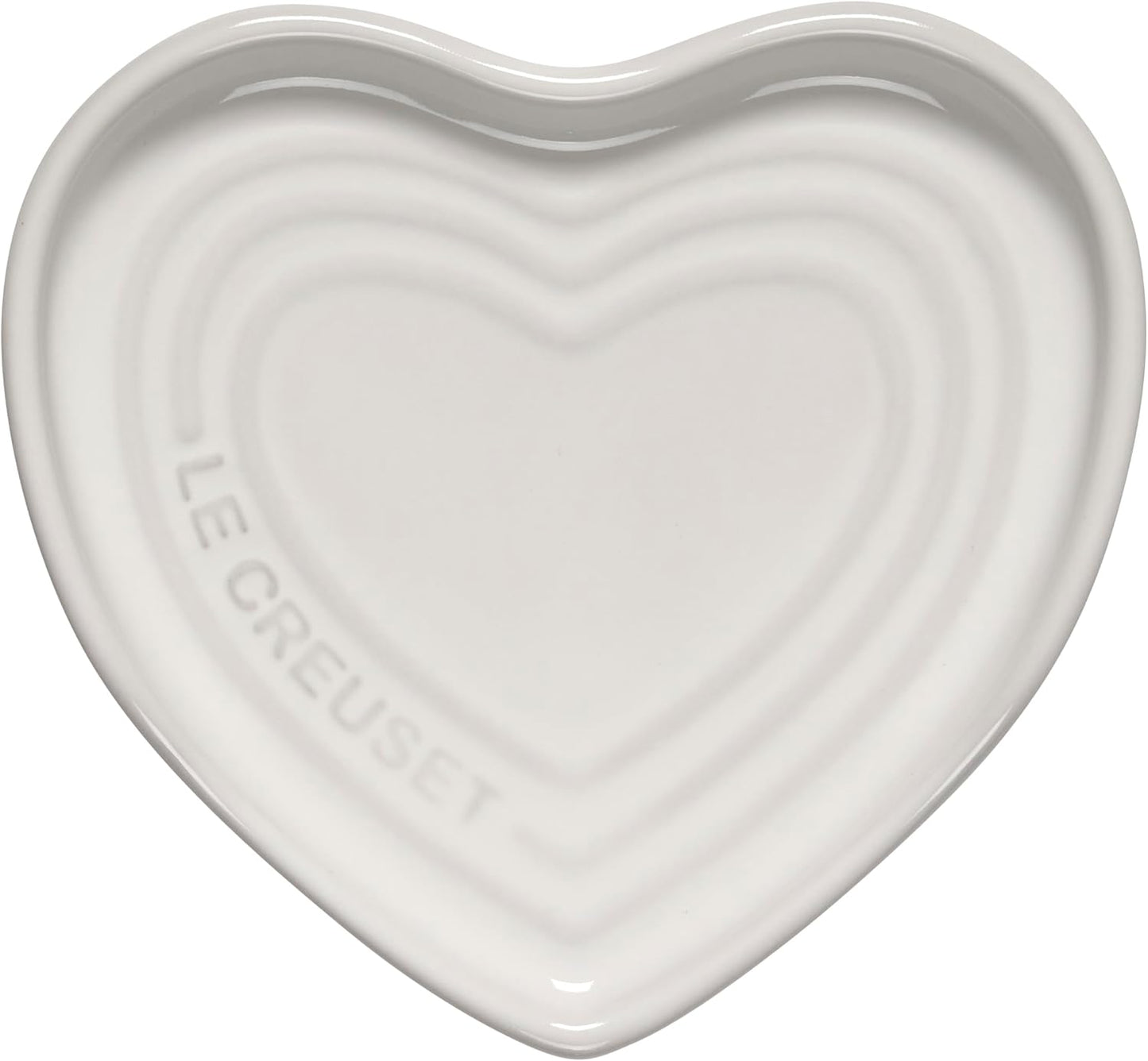Stoneware Heart Shaped Spoon Rest, 5", White
