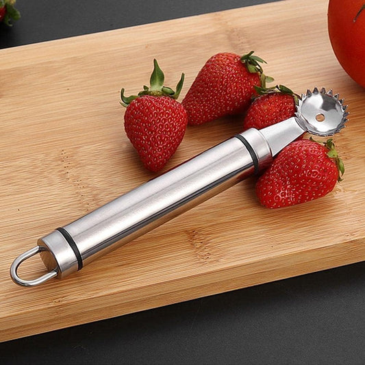 Stainless Steel Strawberry Huller and Tomato Stem Corer Tool Cherry Tomatoes Stem Remover, Dishwasher Safe Fruit and Vegetable Corers (Silver)