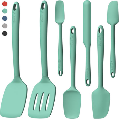 3 Pack Silicone Spatula Set, Heat Resistant to 500°F, BPA-Free | Fish Spatula, Solid & Slotted Turners, Dishwasher Safe, Spatula Set for Eggs, Pancakes, Fish & Burgers, PureBlack
