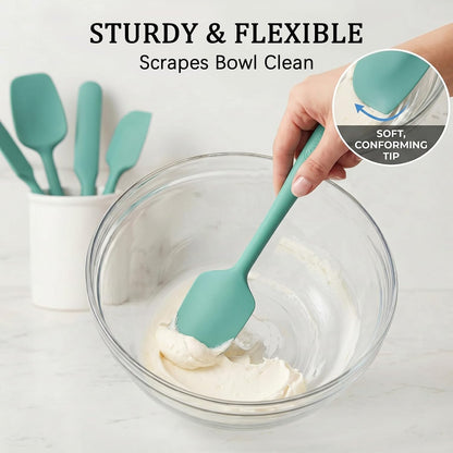3 Pack Silicone Spatula Set, Heat Resistant to 500°F, BPA-Free | Fish Spatula, Solid & Slotted Turners, Dishwasher Safe, Spatula Set for Eggs, Pancakes, Fish & Burgers, PureBlack