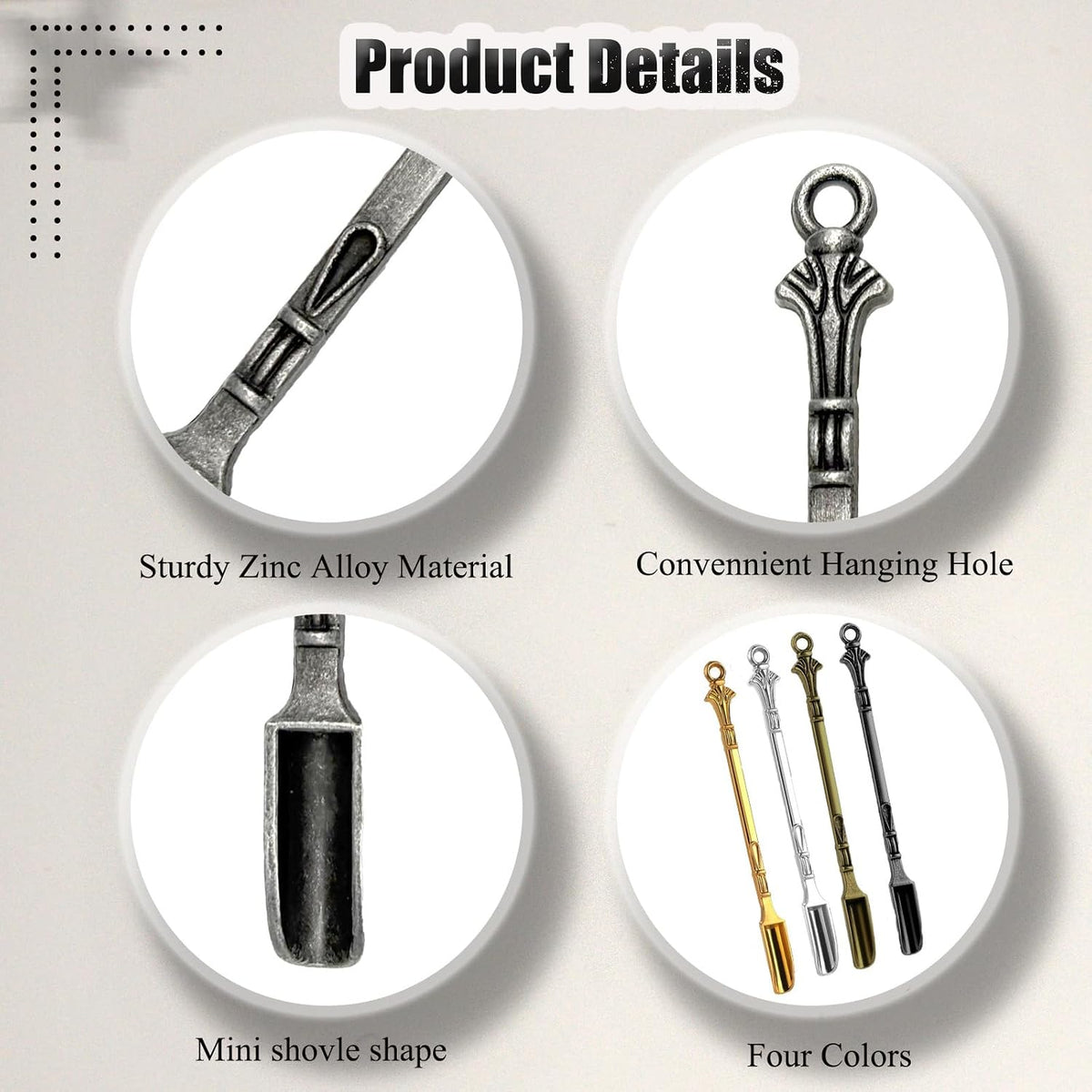 40 PCS Mini Spoons, Tiny Metal Mini Shovel Spoons for Powder, Metal Spoon Power Scoop Tableware Charm Kitchen Pendant Spoon for Measuring Spices,Herbs,Powder,Coffee,Sugar