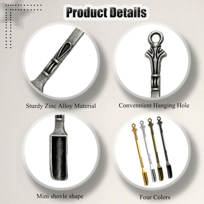 40 PCS Mini Spoons, Tiny Metal Mini Shovel Spoons for Powder, Metal Spoon Power Scoop Tableware Charm Kitchen Pendant Spoon for Measuring Spices,Herbs,Powder,Coffee,Sugar