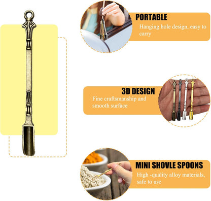 40 PCS Mini Spoons, Tiny Metal Mini Shovel Spoons for Powder, Metal Spoon Power Scoop Tableware Charm Kitchen Pendant Spoon for Measuring Spices,Herbs,Powder,Coffee,Sugar