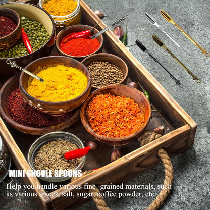 40 PCS Mini Spoons, Tiny Metal Mini Shovel Spoons for Powder, Metal Spoon Power Scoop Tableware Charm Kitchen Pendant Spoon for Measuring Spices,Herbs,Powder,Coffee,Sugar