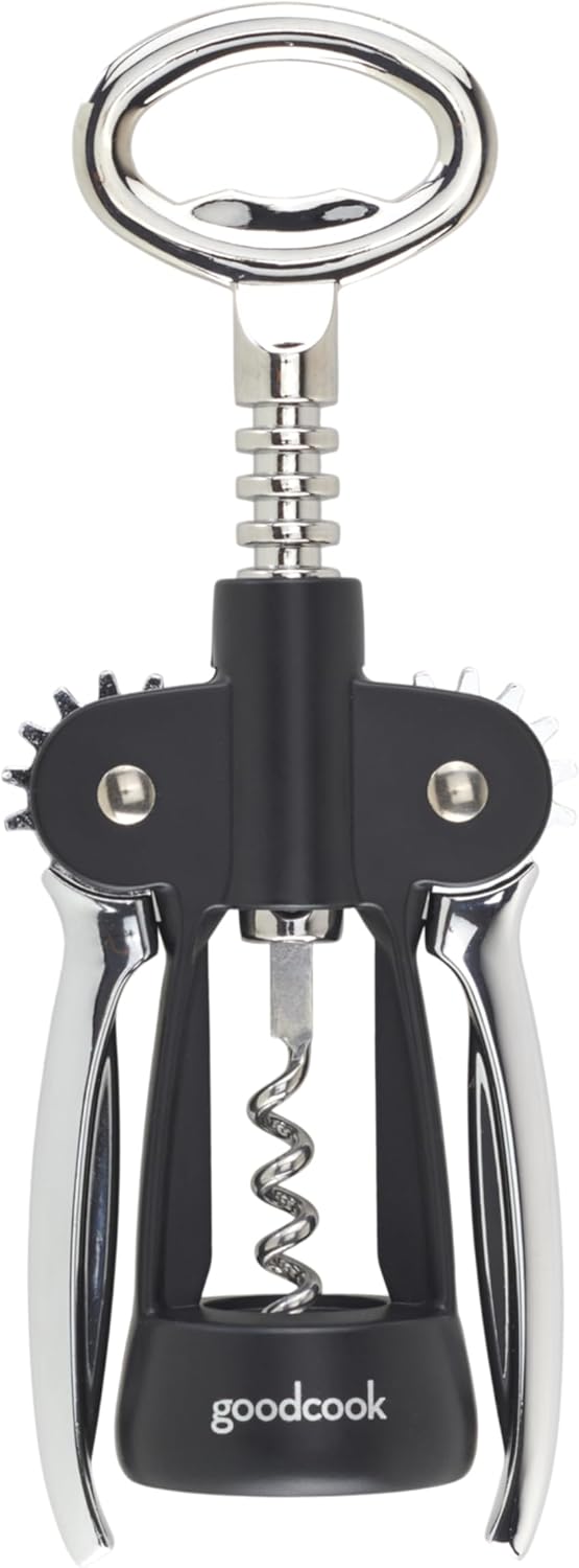 Gourmet Deluxe Winged Corkscrew, Stainless Steel Worm, Universal Fit For All Cork Sizes
