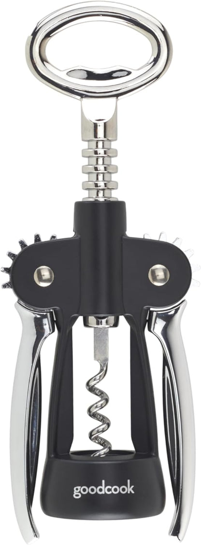 Gourmet Deluxe Winged Corkscrew, Stainless Steel Worm, Universal Fit For All Cork Sizes