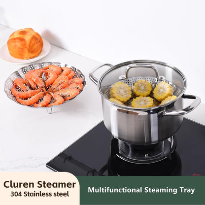 Steamer Basket for Cooking 304 Stainless Steel Entirely Thickened,Collapsible Steamer Insert for Pots, Fits Instant Pot/Skillets (5.5'' To 9.5'')