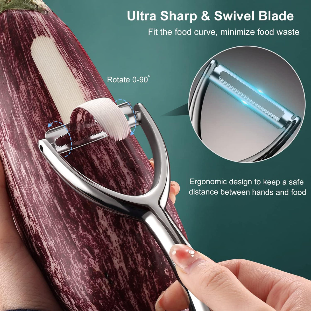 Vegetable Peeler Stainless Steel, Premium Potato Peeler for Kitchen