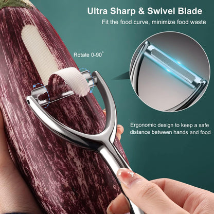 Vegetable Peeler Stainless Steel, Premium Potato Peeler for Kitchen