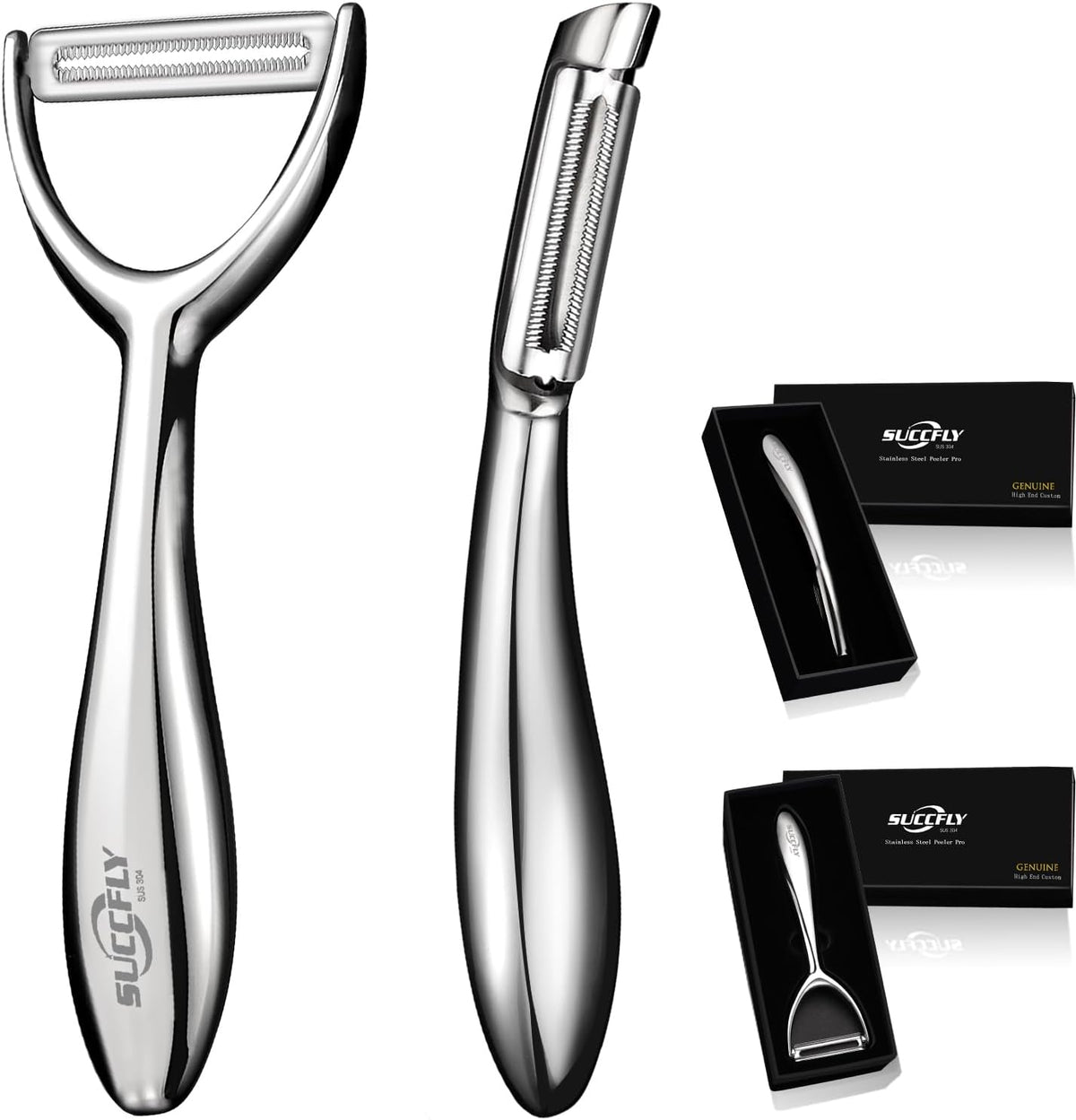 Vegetable Peeler Stainless Steel, Premium Potato Peeler for Kitchen