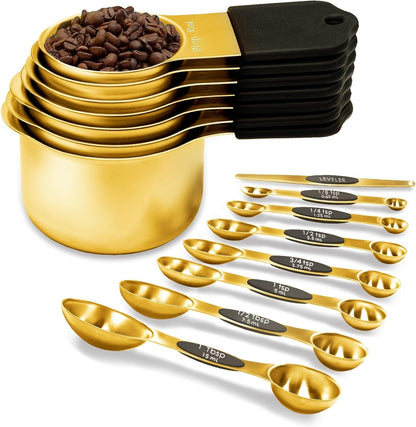Magnetic Measuring Cups and Spoons Set-Heavy Duty 304 Stainless Steel Cups