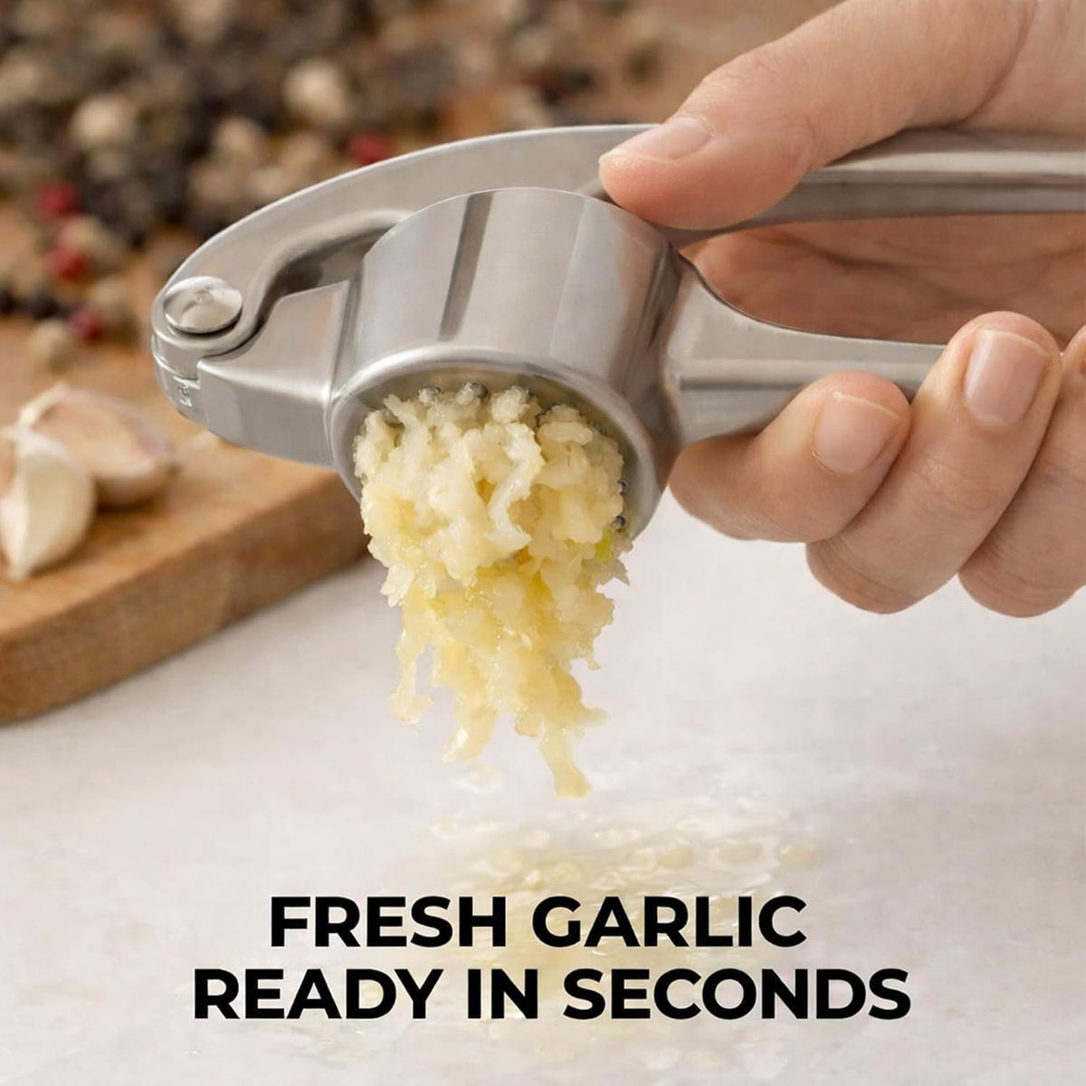 For OXO Garlic Press, 2 Pack Garlic Press Stainless Steel Garlic Crusher Mincer, Easy-Squeeze Soft Grip Handle, Easy to Clean, Dishwasher Safe, Garlic Rocker Alternative