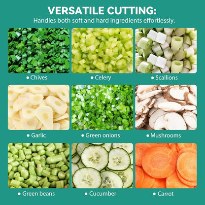 200W Commercial Vegetable Slicer Machine Electric Automatic Veggie Fruit Cutter 400lb/h with Conveyor Belt 1-35mm Thickness Adjustable for Cucumber Scallion Green Bean Banana 110volt