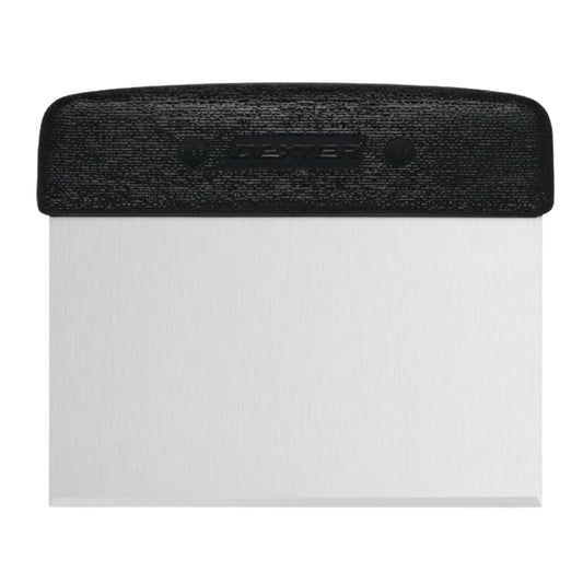 6” x 3” Dough Cutter/Scraper – S196B, Stainless Steel Blade with Black Textured Handle, Sani-Safe Series, NSF Certified, Made in USA