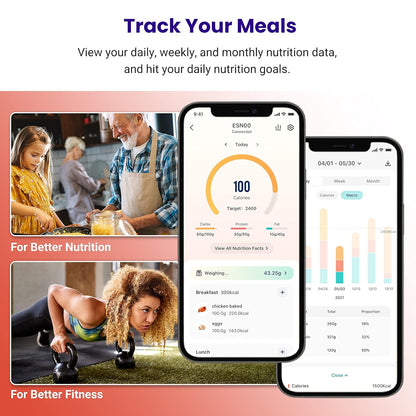Food Kitchen Scale, Digital Grams and Ounces, 11lb | Tare function, ideal for baking, weight loss, keto, meal prep, packages, liquids and jewelry, 304 Stainless Steel