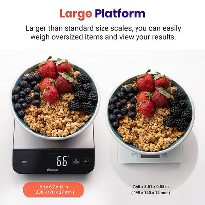 Food Kitchen Scale, Digital Grams and Ounces, 11lb | Tare function, ideal for baking, weight loss, keto, meal prep, packages, liquids and jewelry, 304 Stainless Steel