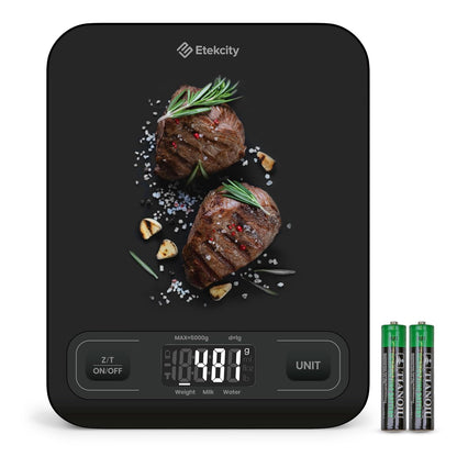 Food Kitchen Scale, Digital Grams and Ounces, 11lb | Tare function, ideal for baking, weight loss, keto, meal prep, packages, liquids and jewelry, 304 Stainless Steel