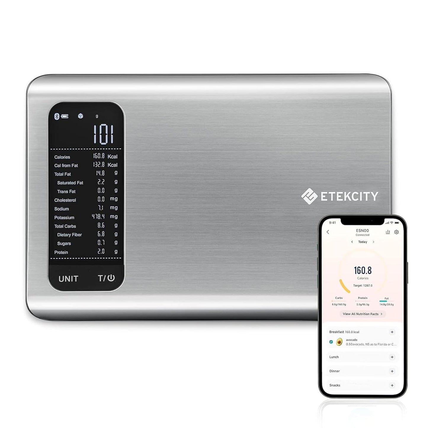 Food Kitchen Scale, Digital Grams and Ounces, 11lb | Tare function, ideal for baking, weight loss, keto, meal prep, packages, liquids and jewelry, 304 Stainless Steel
