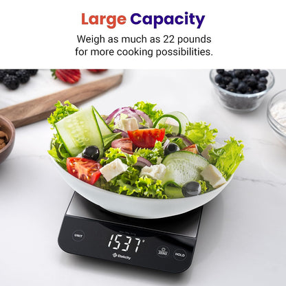Food Kitchen Scale, Digital Grams and Ounces, 11lb | Tare function, ideal for baking, weight loss, keto, meal prep, packages, liquids and jewelry, 304 Stainless Steel