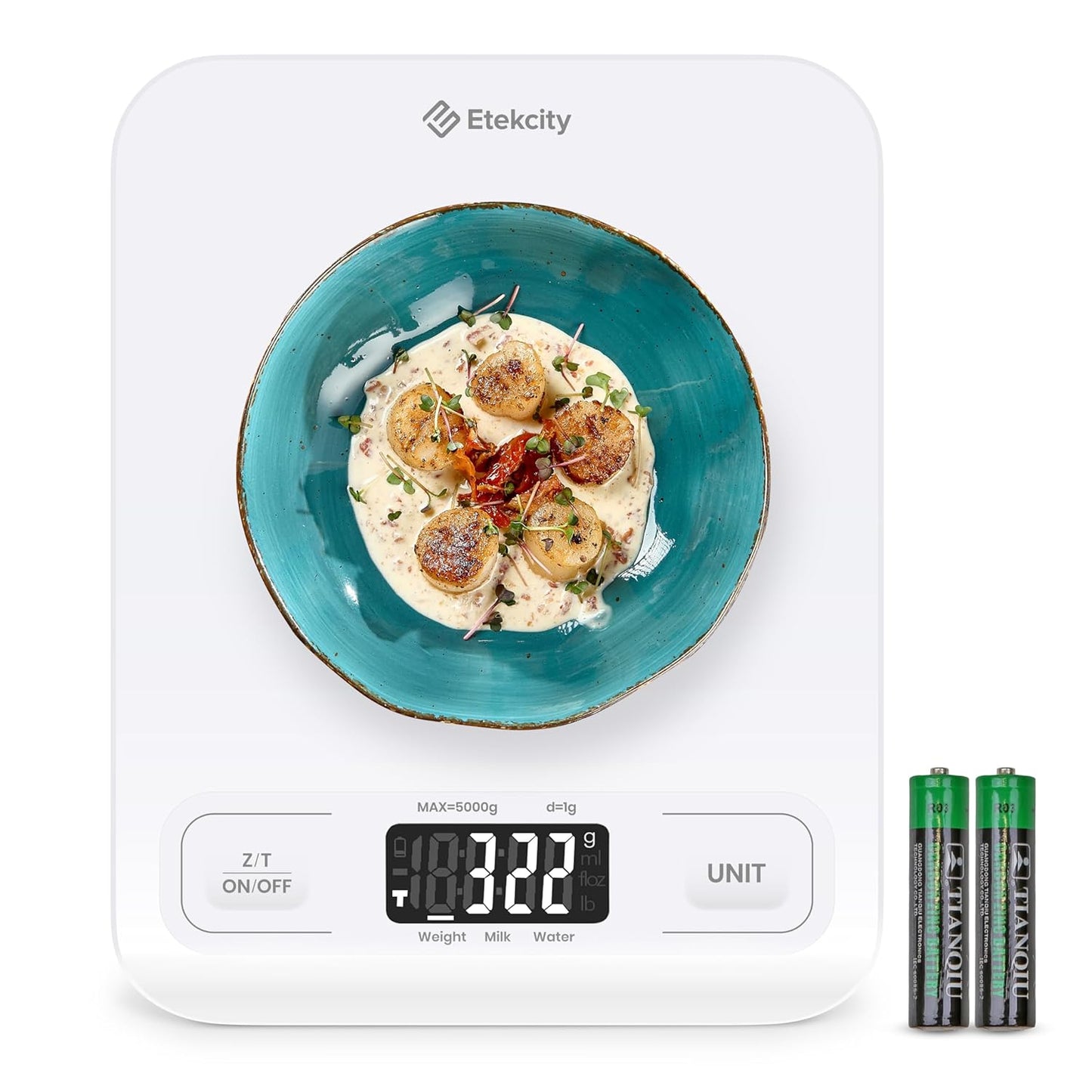 Food Kitchen Scale, Digital Grams and Ounces, 11lb | Tare function, ideal for baking, weight loss, keto, meal prep, packages, liquids and jewelry, 304 Stainless Steel