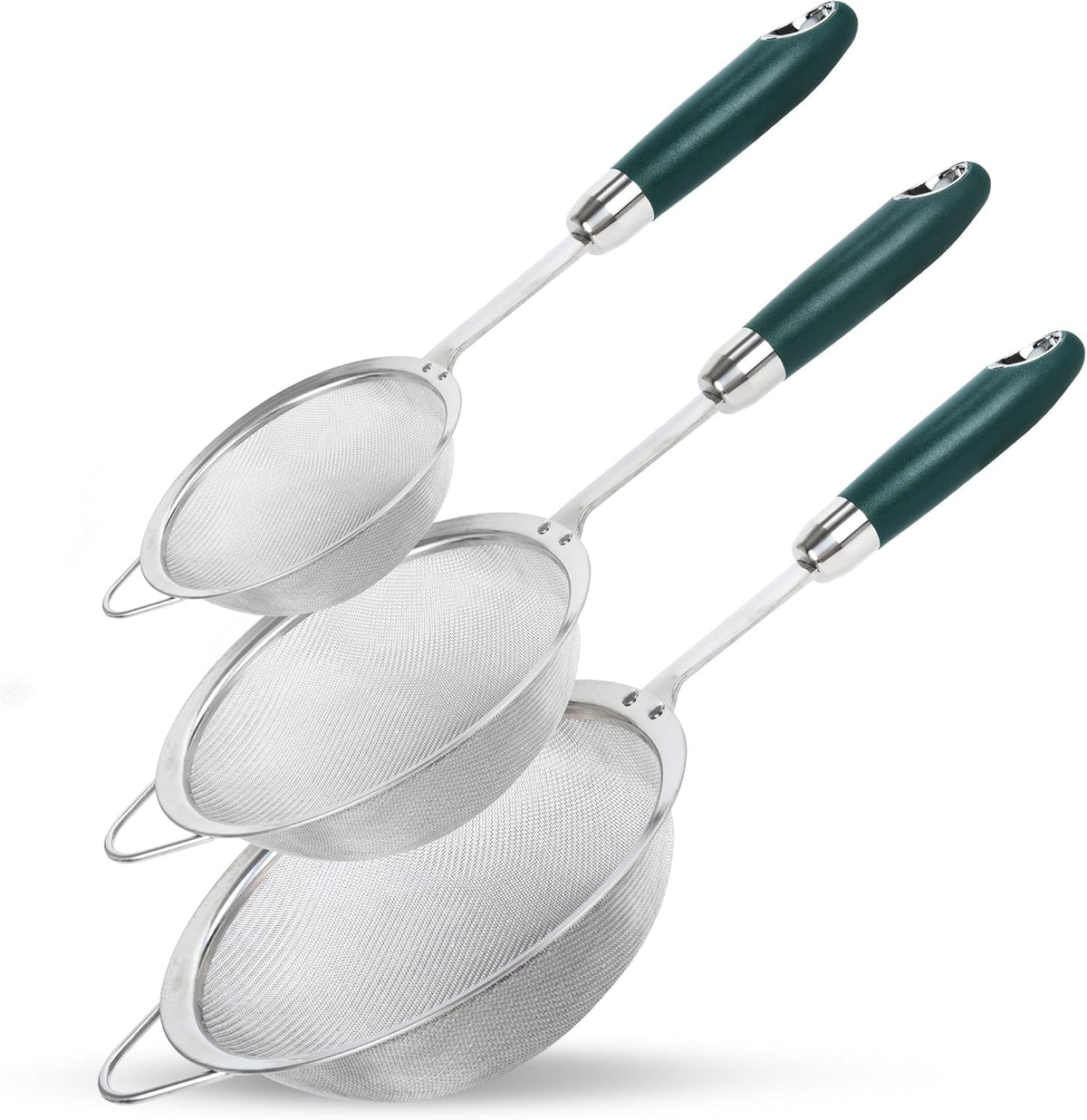 304 Stainless Steel Fine Mesh Strainer Set, 3 Sizes, 30 Mesh