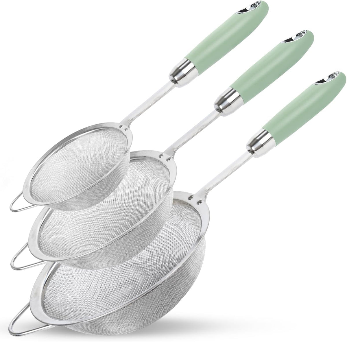 304 Stainless Steel Fine Mesh Strainer Set, 3 Sizes, 30 Mesh