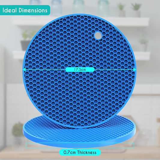 4 Pcs Thick Multicolored Trivets for Hot Dishes, Non Slip Hot Pot Holders, Kitchen Heat Resistant Silicone Pad, Extra Thick, Large.