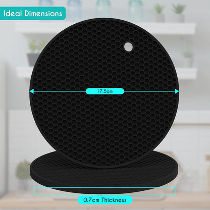 4 Pcs Thick Multicolored Trivets for Hot Dishes, Non Slip Hot Pot Holders, Kitchen Heat Resistant Silicone Pad, Extra Thick, Large.