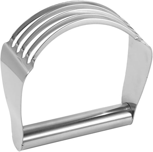 Stainless Steel Dough Cutter with 5 Blades, Food Grade Pastry Blender, 4.45 Inch Height Easy Grip Handle for Baking