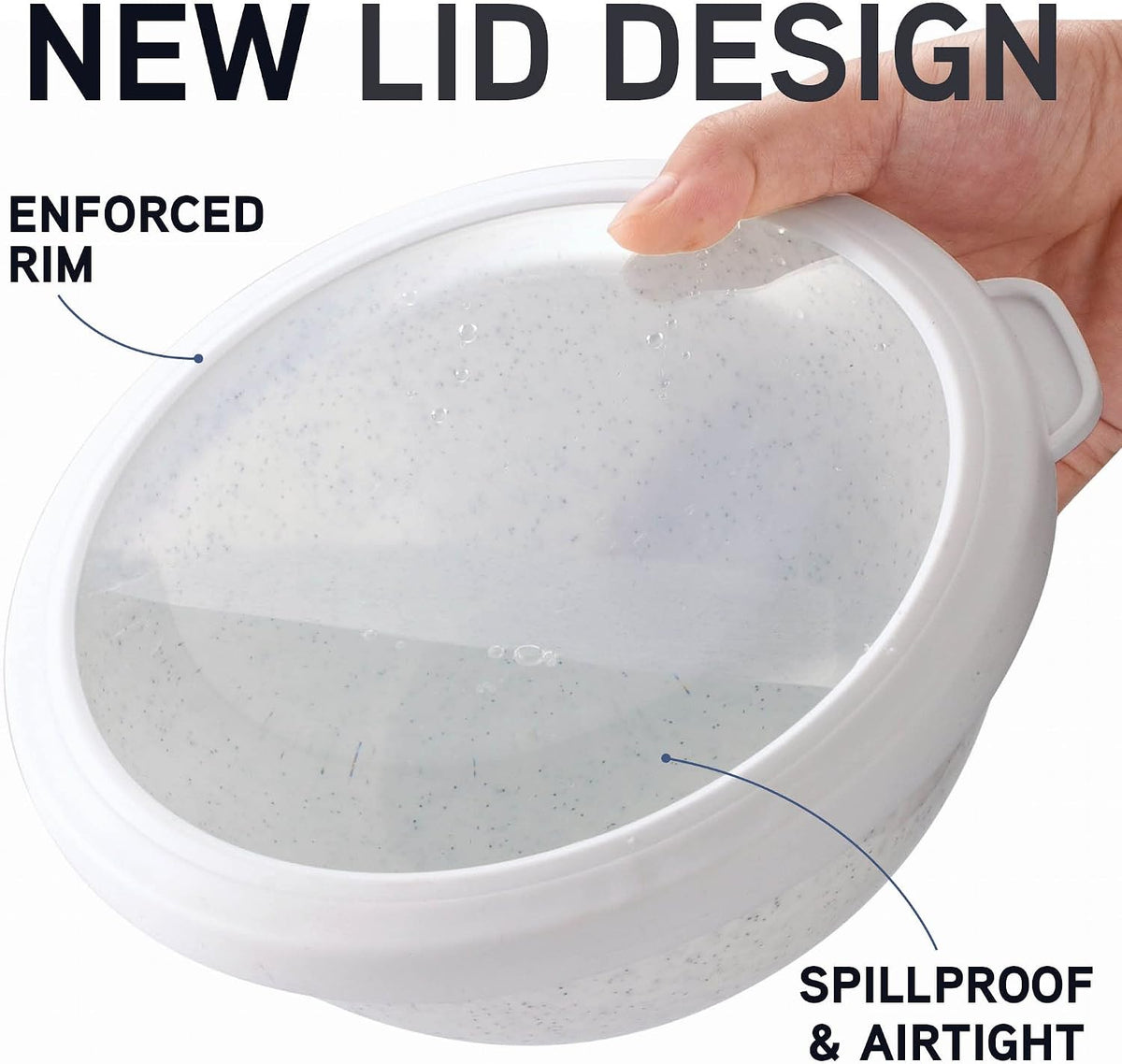 Mixing Bowls with Lids - 12 Piece Plastic Nesting Bowls Set includes 6 Prep Bowls and 6 Lids, Microwave Safe Mixing Bowl Set, Black Embossed - Colors A