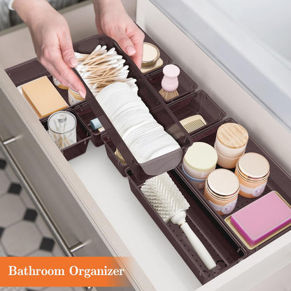 25 PCS Plastic Drawer Organizer, 4-Size Versatile Organizers, Clear Black