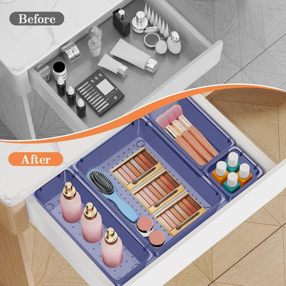 25 PCS Plastic Drawer Organizer, 4-Size Versatile Organizers, Clear Black