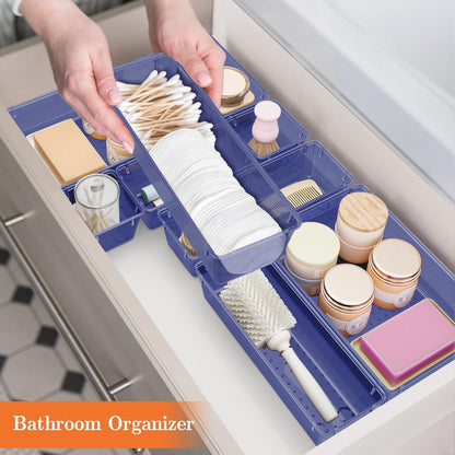 25 PCS Plastic Drawer Organizer, 4-Size Versatile Organizers, Clear Black