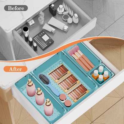 25 PCS Plastic Drawer Organizer, 4-Size Versatile Organizers, Clear Black